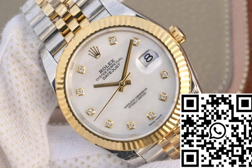 Yellow Gold Datejust White EW Factory Rolex Dial M126333-0018 0122